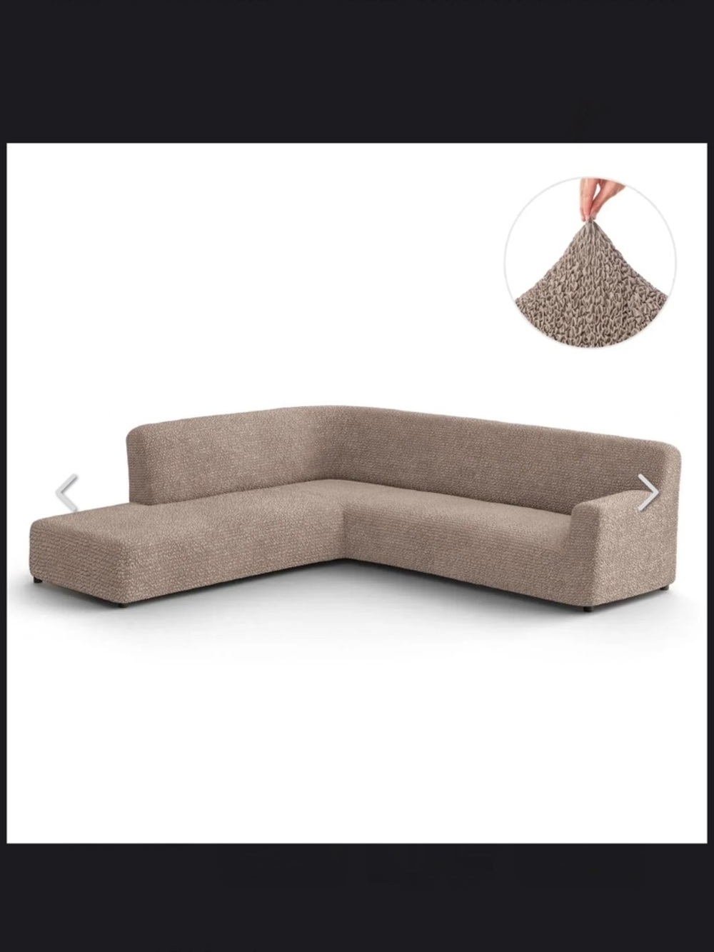 Mama Mia Stretch Fit Taupe (Marsala) Sectional Sofa Cover - Neutral Slipcover